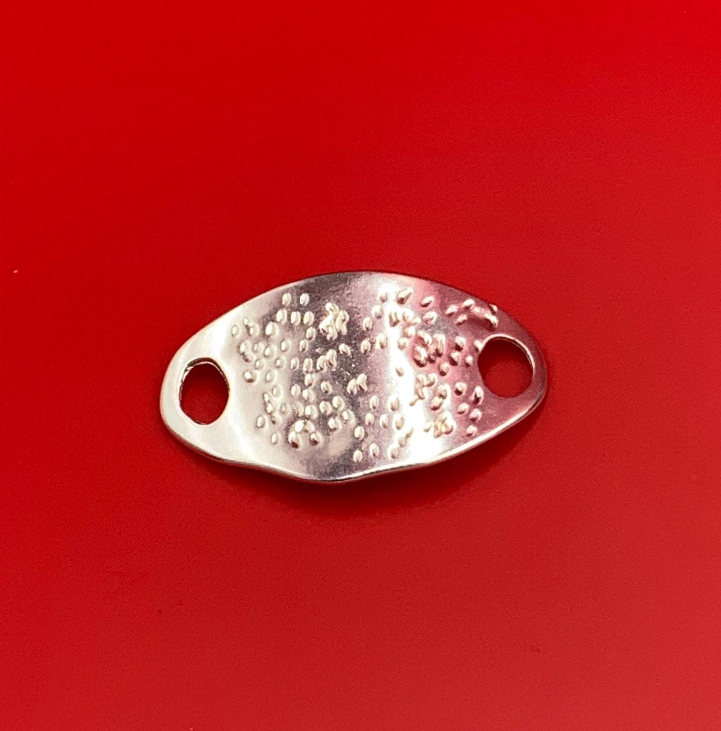 C0206>>MADE in EUROPE zamak hammered connector, hammered silver link
