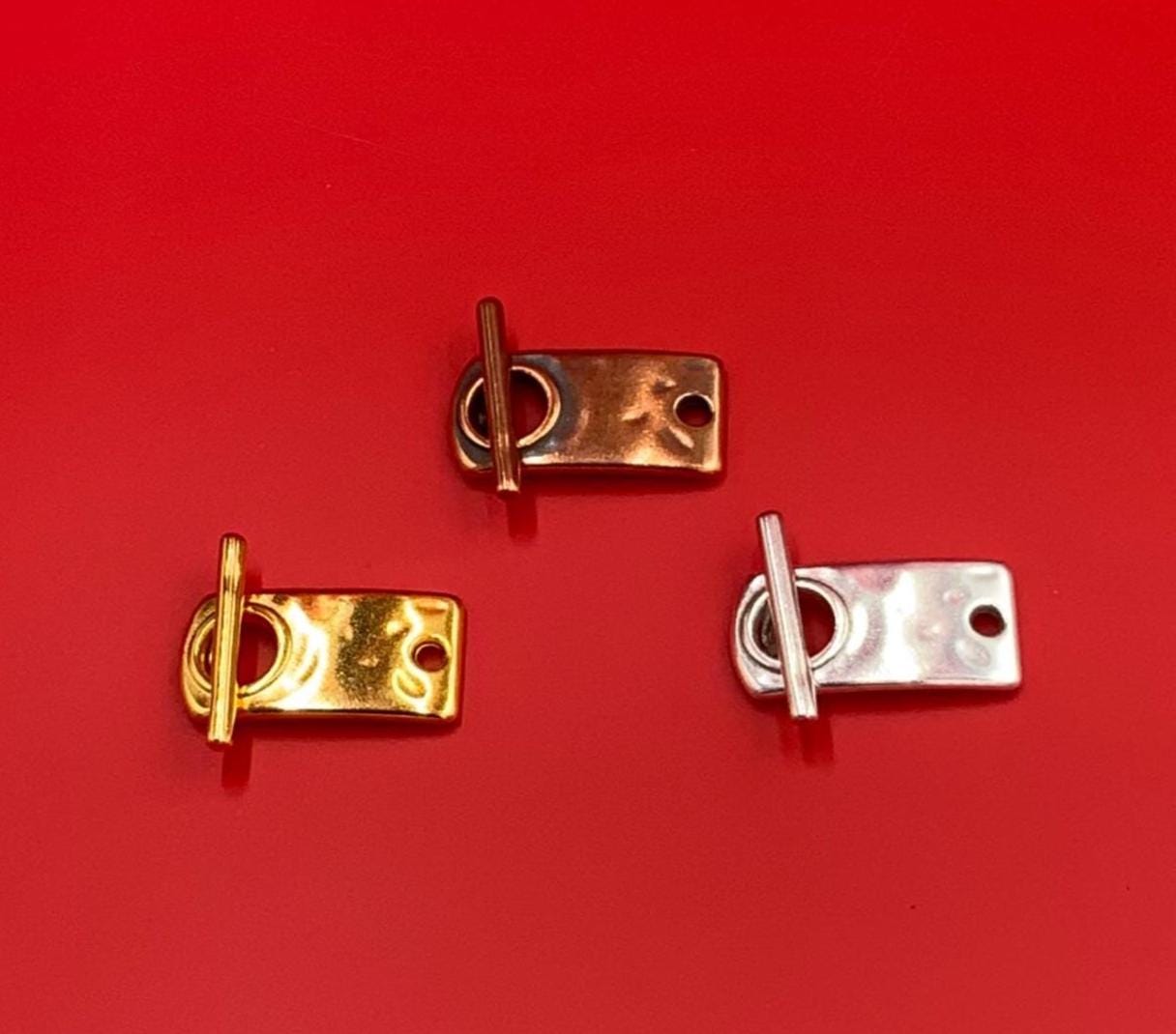 FC0344>>MADE in EUROPE zamak flat toggle clasp, 5mm or 10mm flat toggle clasp, zamak gold clasp,  Qty1