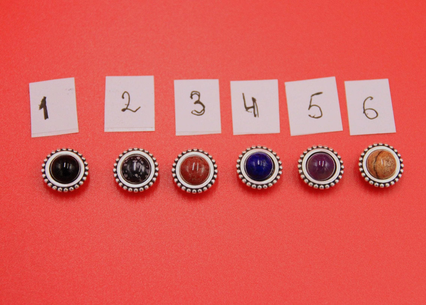 FS0597>>MADE in EUROPE 2 zamak sliders with gemstone cabochon, 5mm flat cord sliders, Qty2