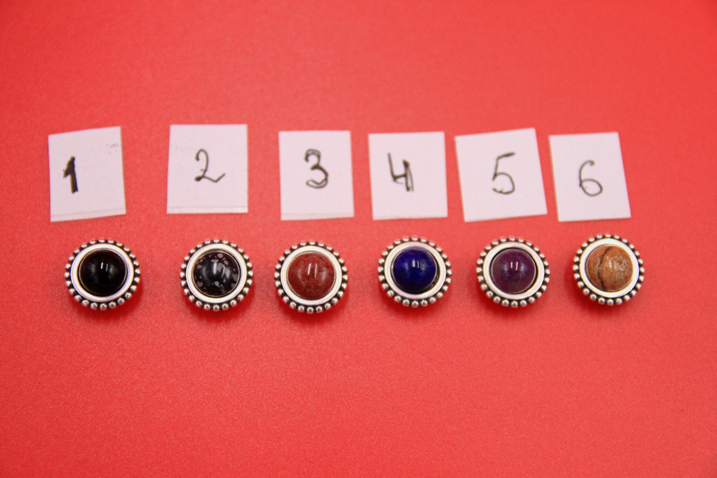 FS0597>>MADE in EUROPE 2 zamak sliders with gemstone cabochon, 5mm flat cord sliders, Qty2