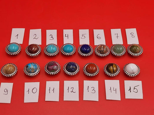 FS0670>>MADE IN EUROPE 2 zamak 10mm slider with natural gemstone, 10mm flat cord slider with natural stone cabochon, Qty2