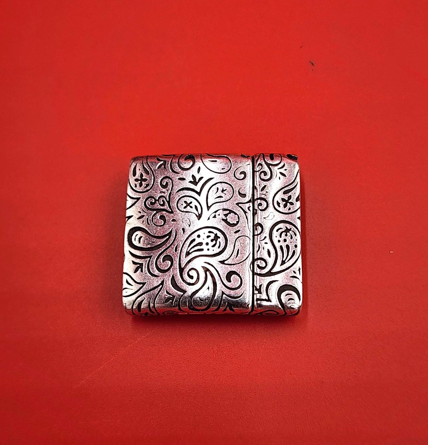 FC0442>>MADE in EUROPE zamak clasp, 20mm flat cord engraved clasp, 20mm flat clasp, silver clasp Qty1