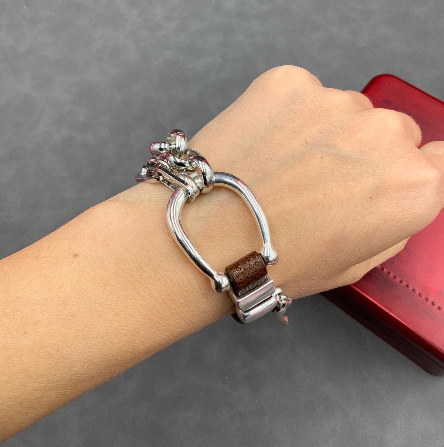 C0207>>MADE in EUROPE zamak connector, zamak large connector, 10mm cord connector, flat 10mm leather cord connector Qty1