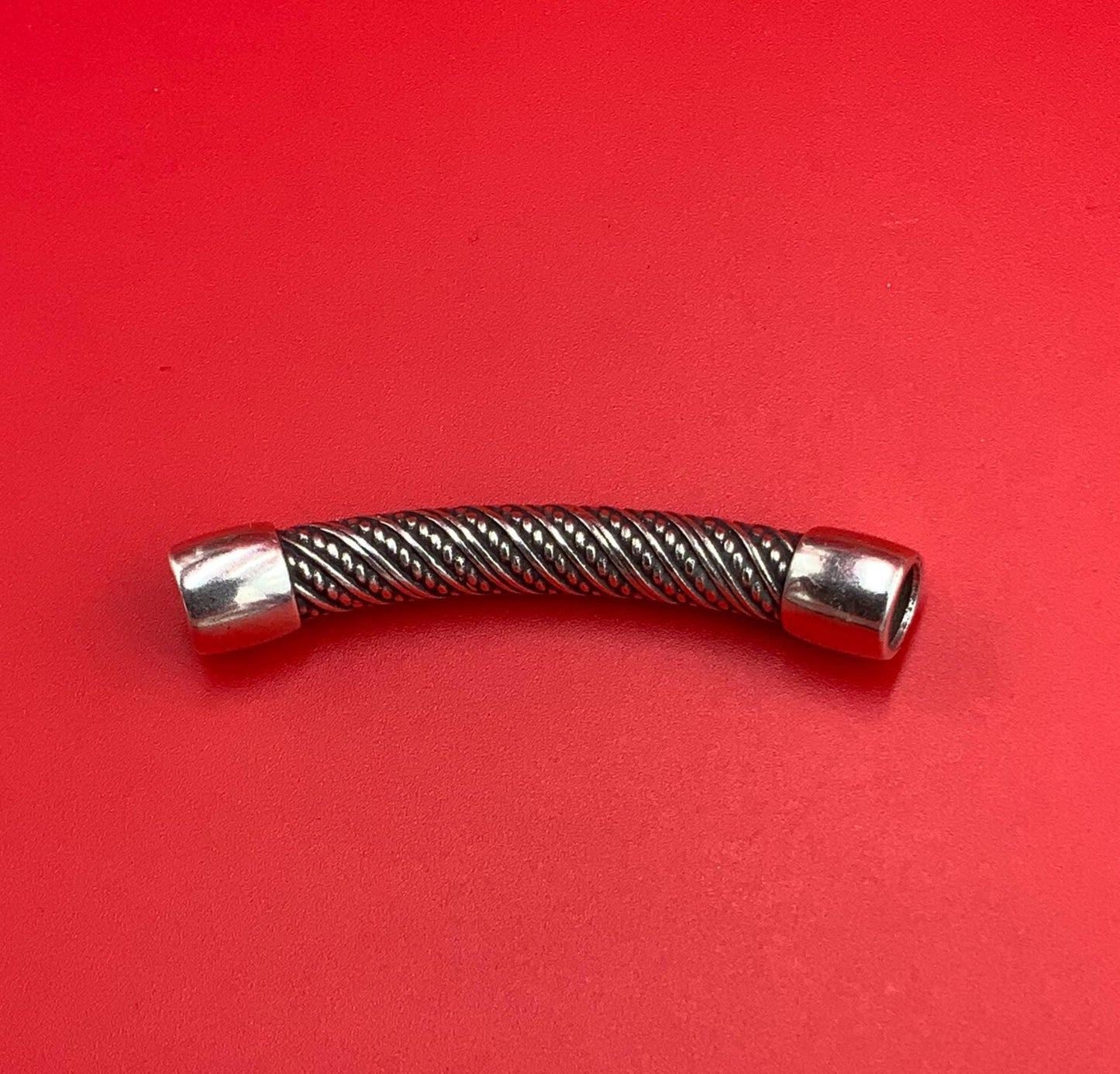 C0213>>MADE in EUROPE zamak  tube-connector, 5mm hole zamak connector, round cord tube connector qty1
