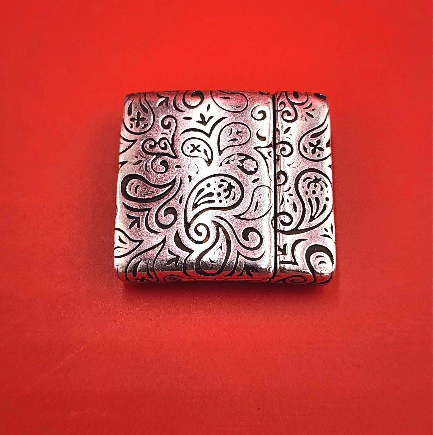 FC0442>>MADE in EUROPE zamak clasp, 20mm flat cord engraved clasp, 20mm flat clasp, silver clasp Qty1