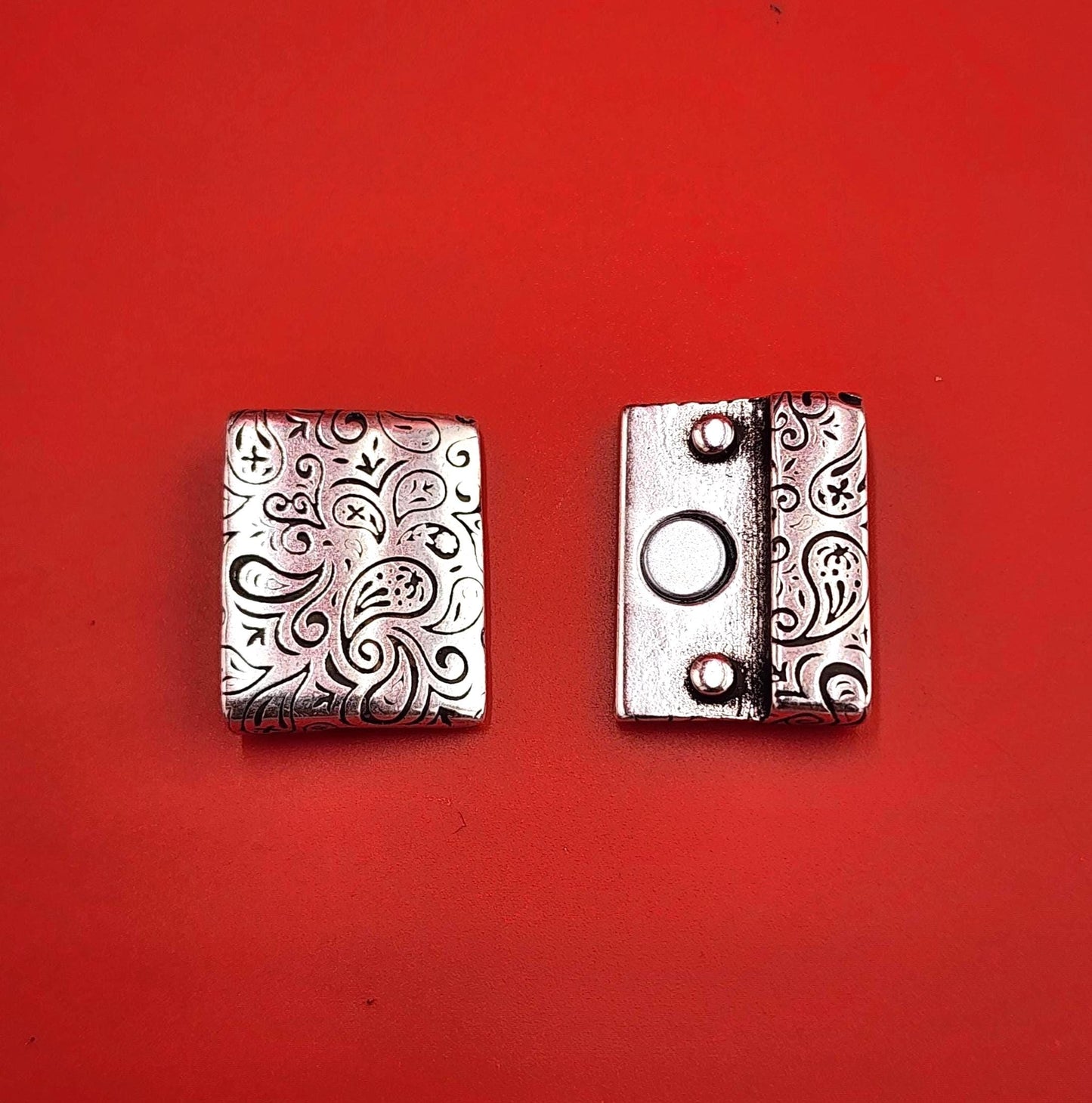 FC0442>>MADE in EUROPE zamak clasp, 20mm flat cord engraved clasp, 20mm flat clasp, silver clasp Qty1