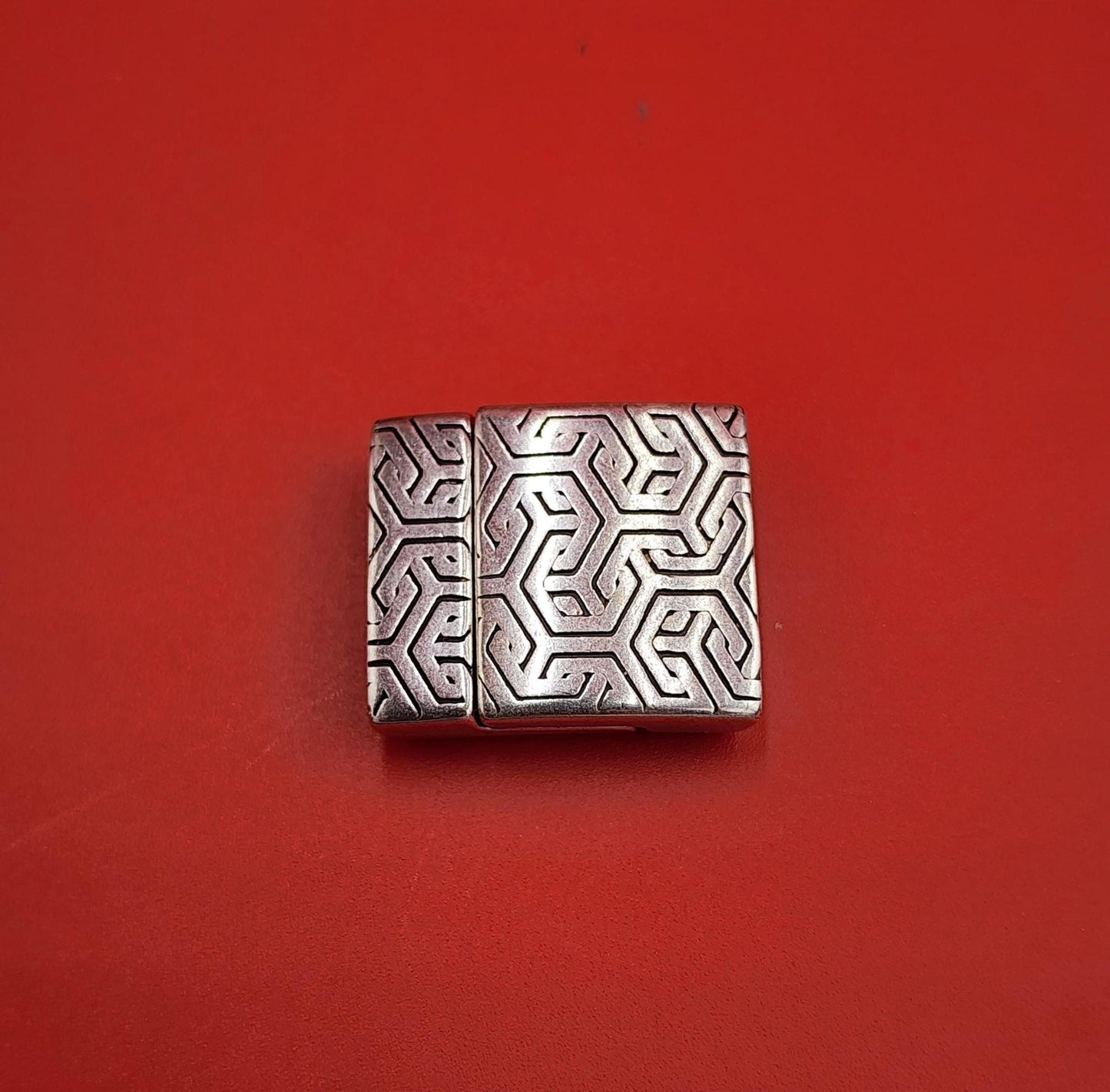 FC0443>>MADE in EUROPE zamak 15mm flat cord clasp, flat leather cord clasp, 15mm flat clasp Qty1
