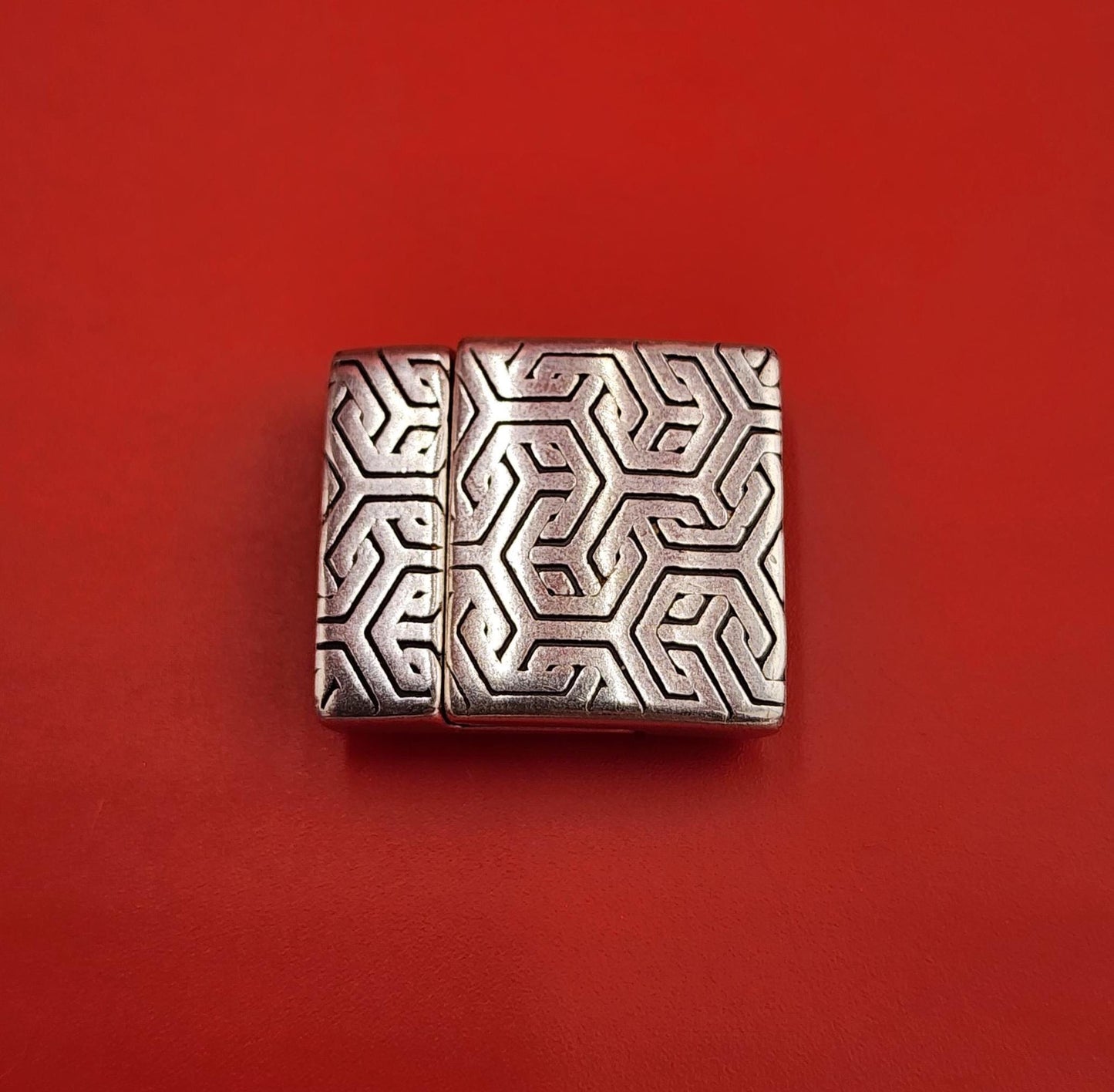 FC0443>>MADE in EUROPE zamak 15mm flat cord clasp, flat leather cord clasp, 15mm flat clasp Qty1