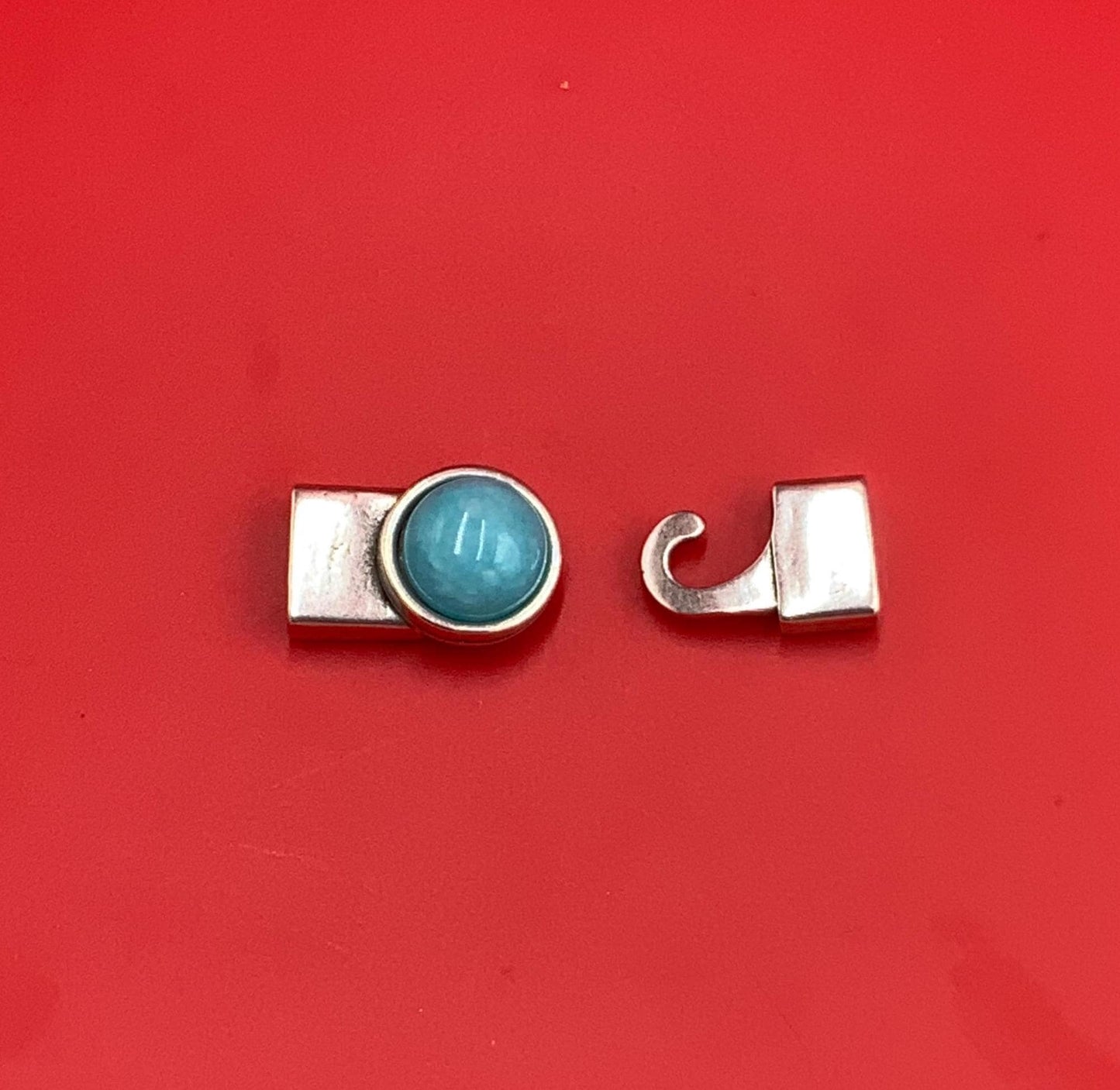 FC0444>>MADE in EUROPE zamak gemstone button clasp, 10mm flat cord button clasp with natural gemstone, Qty1 set