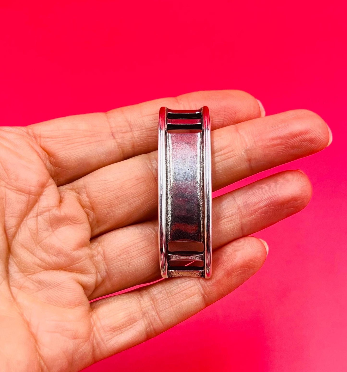 FS0663>>MADE in EUROPE zamak slider link, 10mm cord slider, silver slider Qty1