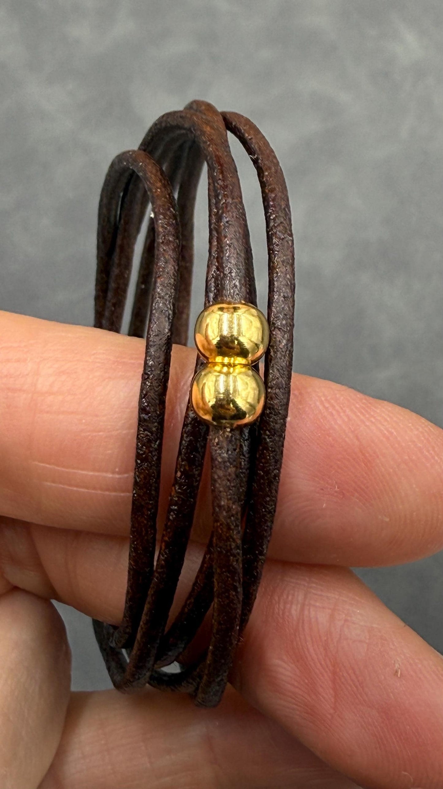 RC0145>>MADE IN EUROPE brass 2 clasps, 2mm cord clasp, brass two balls clasps Qty2
