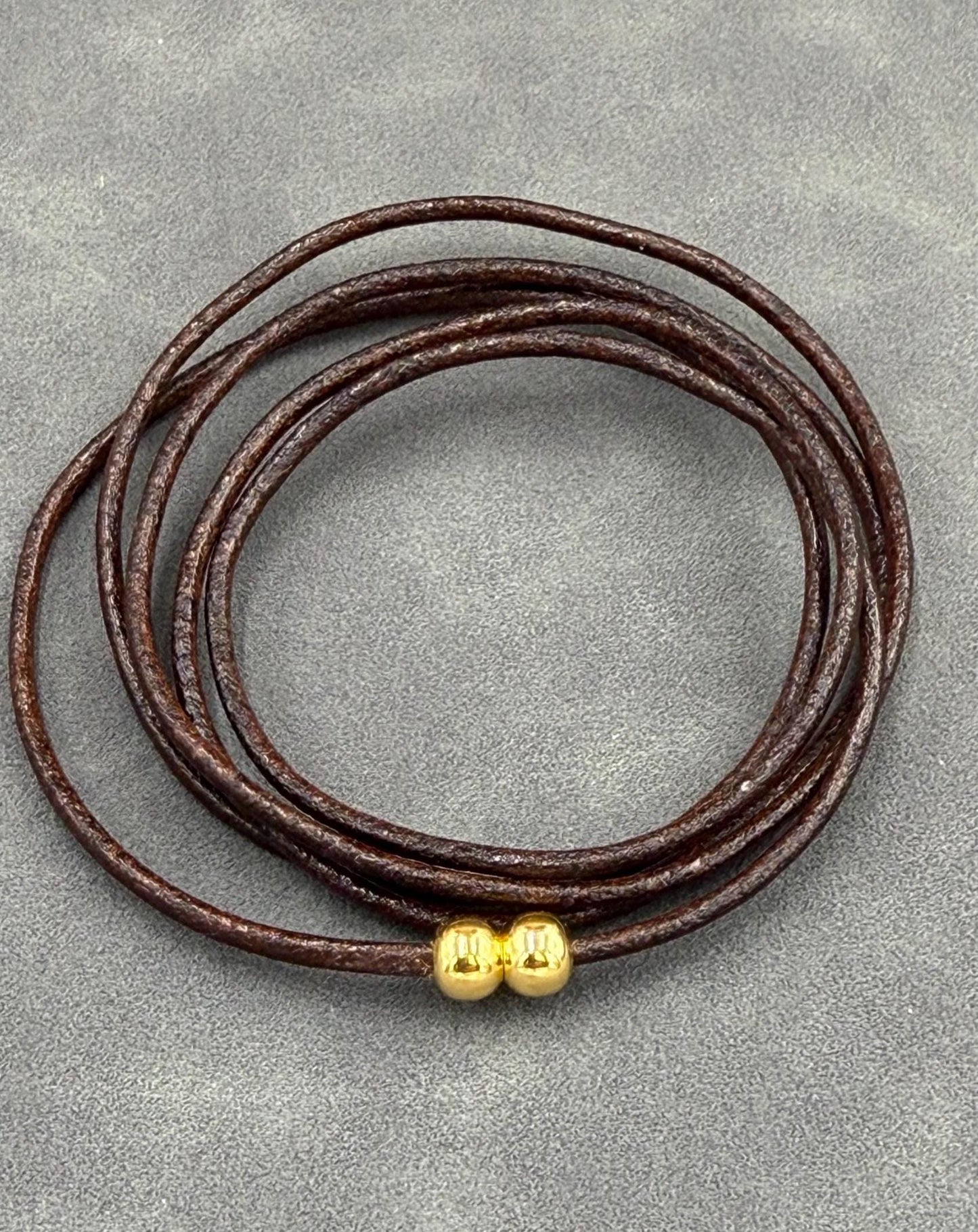 RC0145>>MADE IN EUROPE brass 2 clasps, 2mm cord clasp, brass two balls clasps Qty2