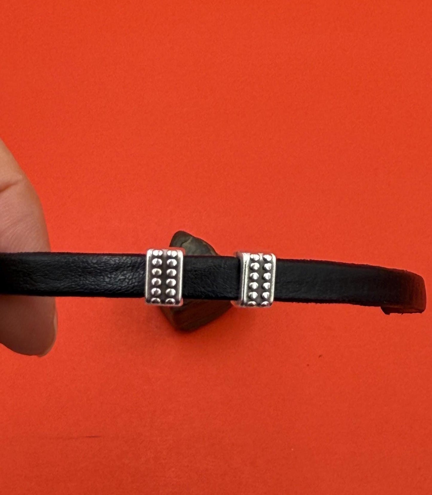 FS0677>>MADE in EUROPE 4 zamak sliders for 6mm cord, flat cord slider, zamak bar slider qty4