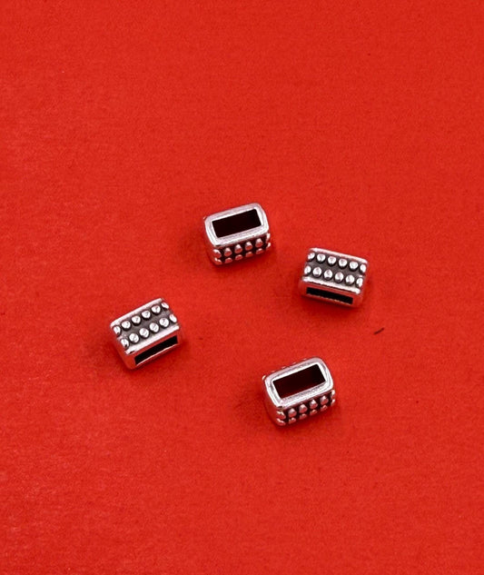 FS0677>>MADE in EUROPE 4 zamak sliders for 6mm cord, flat cord slider, zamak bar slider qty4