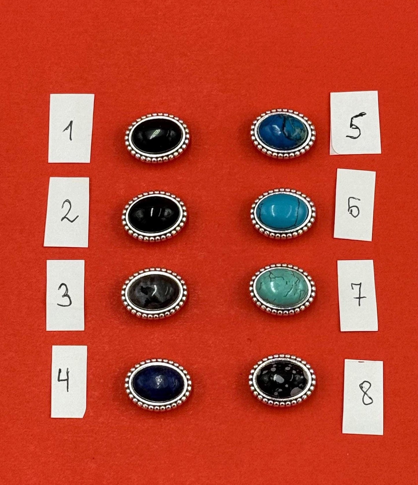 FS0681>>MADE IN EUROPE zamak oval slider with natural gemstone, 10mm flat cord slider with natural stone cabochon, Qty1