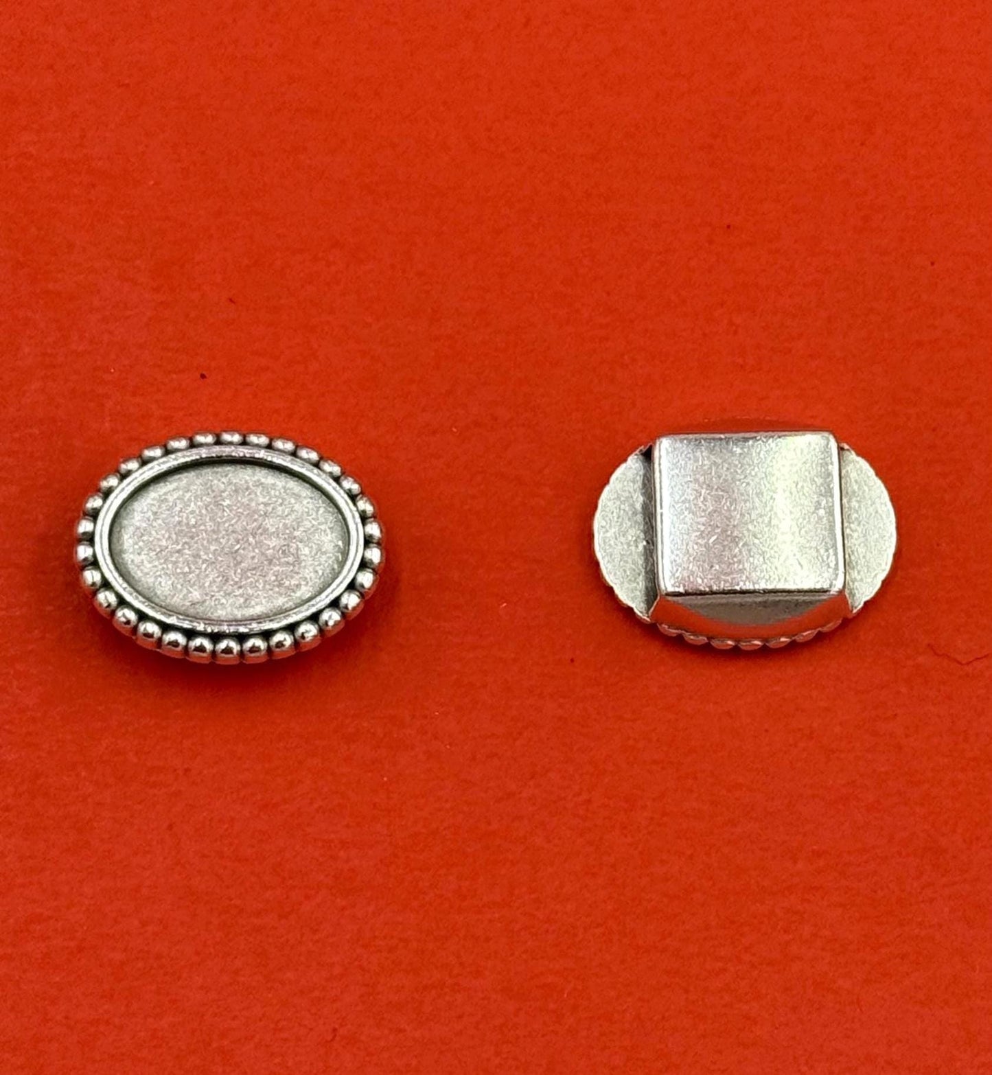 FS0681>>MADE IN EUROPE zamak oval slider with natural gemstone, 10mm flat cord slider with natural stone cabochon, Qty1