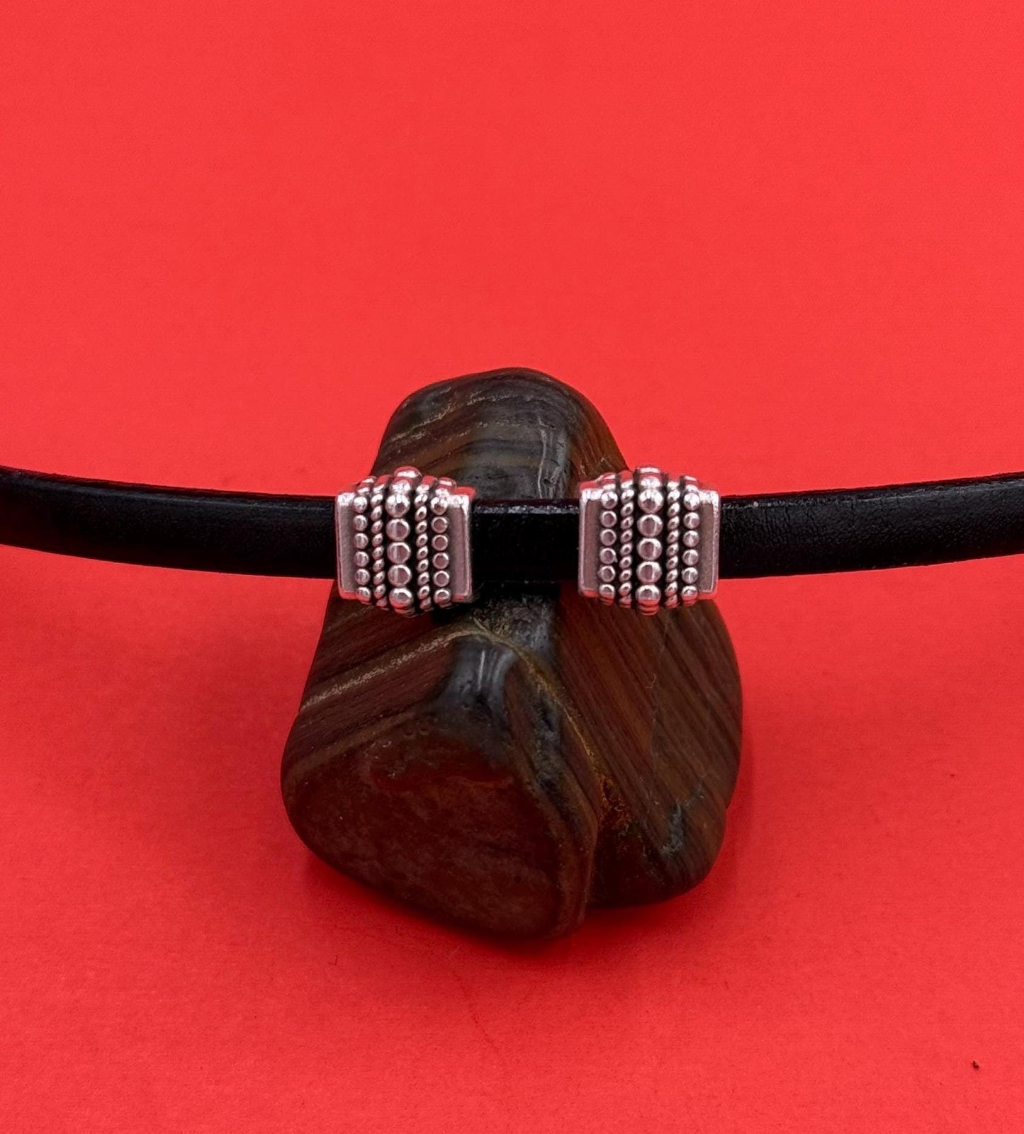 FS0676>>MADE in EUROPE 4 zamak sliders for 5mm cord, flat cord slider, zamak bar slider qty4