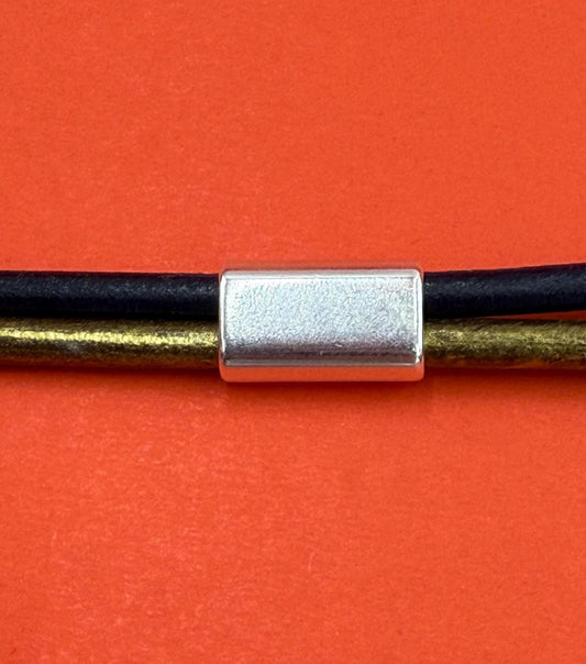 LS0115>>MADE in EUROPE zamak slider tube, 10x5mm licorice cord slider, large tube slider, 10x5mm tube slider Qty1