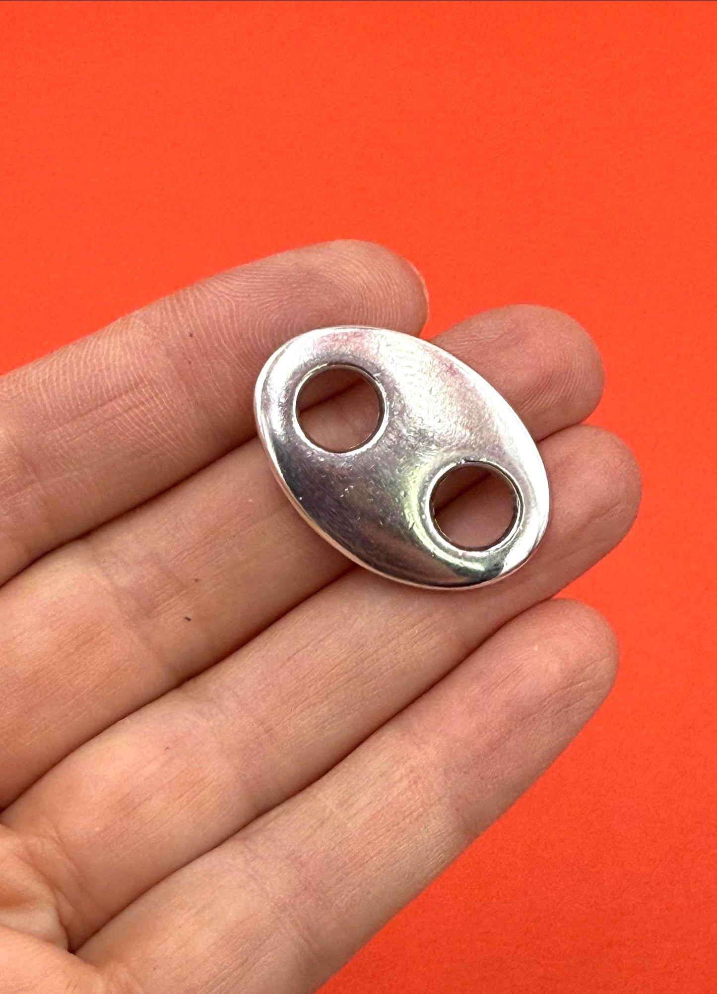 0412>> MADE in EUROPE large mariner anchor link, puff link pendant, mariner anchor link, Qty1