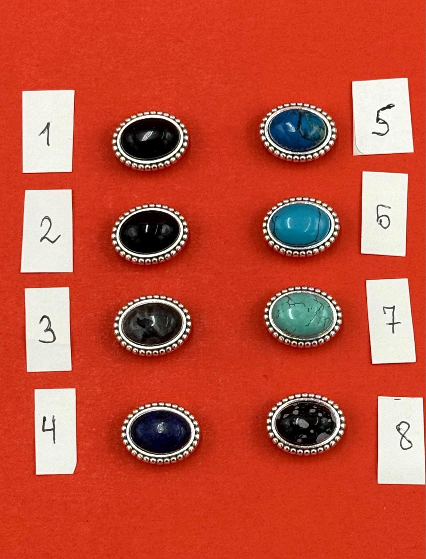 FS0681>>MADE IN EUROPE zamak oval slider with natural gemstone, 10mm flat cord slider with natural stone cabochon, Qty1