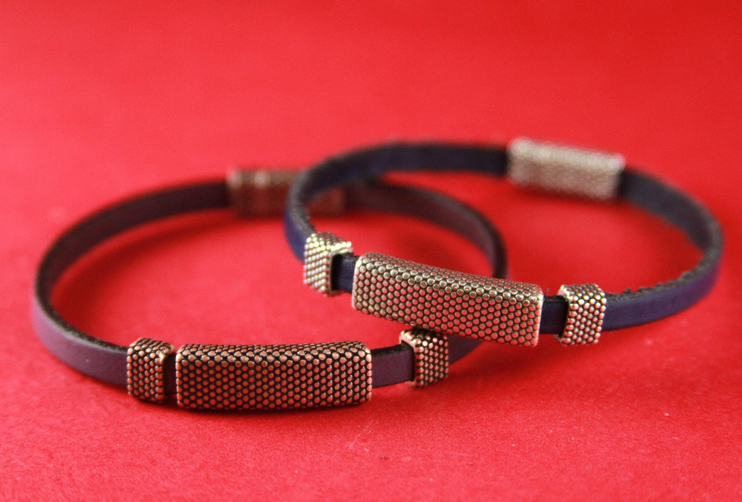 FS0054>>MADE in EUROPE 2 zamak sliders, 5mm cord slider tube, flat 5mm cord slider bead, beaded 5mm tube Qty2