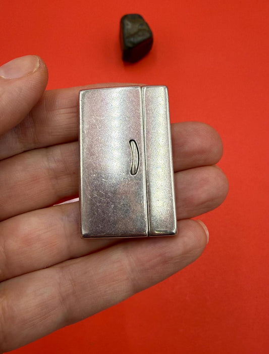 FC0006>> MADE in EUROPE flat cord clasp, 40mm flat cord clasp, flat cord silver clasp