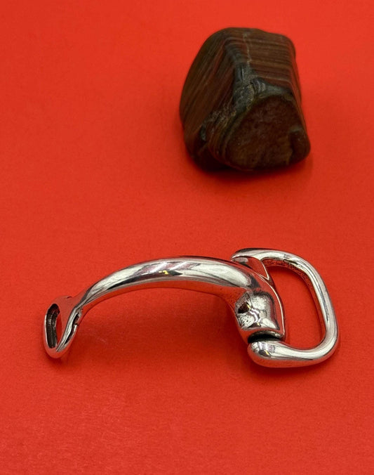 B0116>>MADE in EUROPE zamak stirrup half bracelet component, equestrian bracelet component, Qty 1