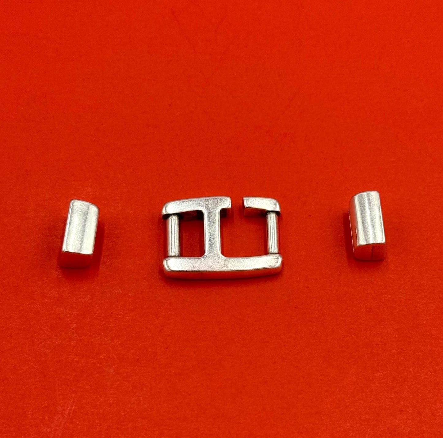 FC0353>>MADE in EUROPE Zamak square hook clasp with cord ends, flat cord hook clasp, 10mm flat cord clasp