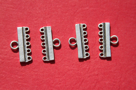 4 pieces 5 hole multistrand end bars, multistrand clasp (B2264AS)