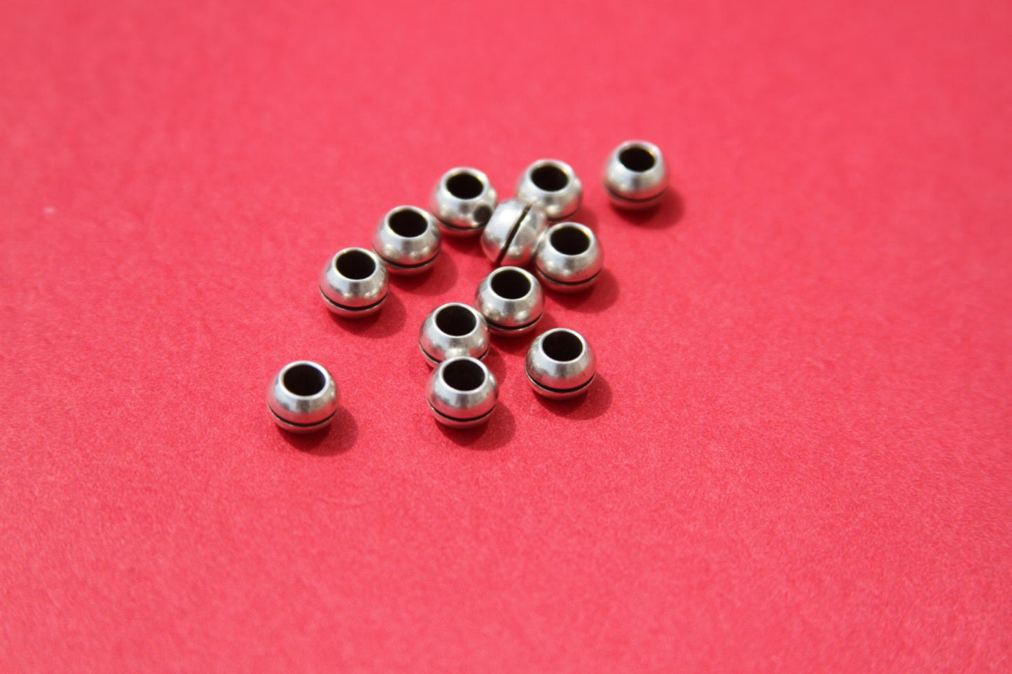 metal round slider, round bead, metal bead, metal bead, 5mm metal bead ( B2196AS) QTY12