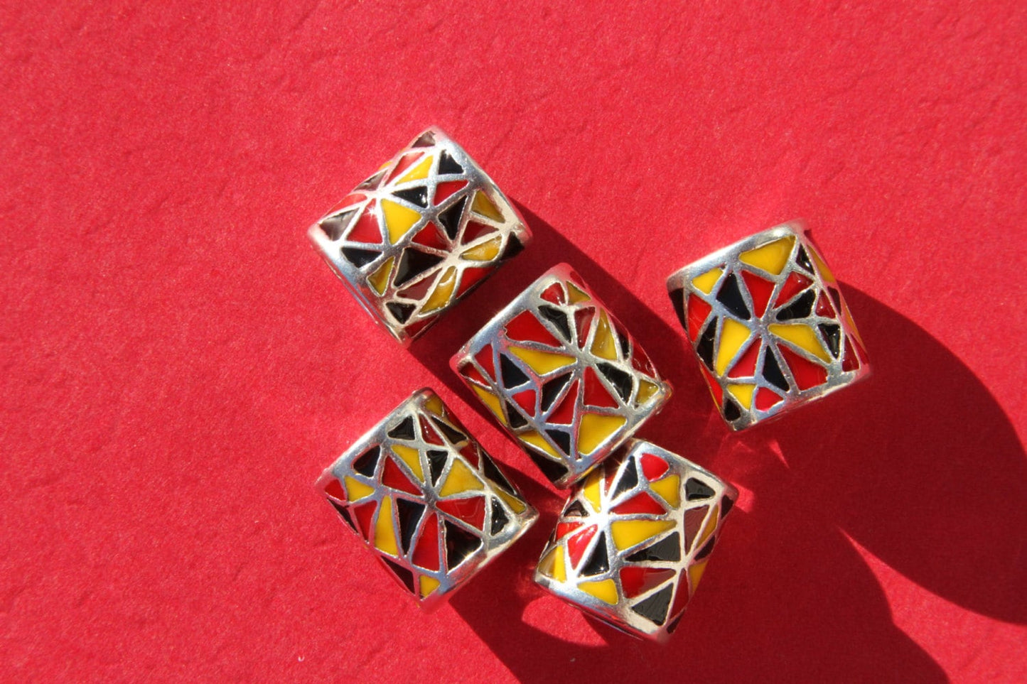 RS0086>> MADE IN EUROPE  2 metal sliders, 10mm cord sliders, climbing cord slider, enamel slider, 10mm tube, enamel tube (E6019)