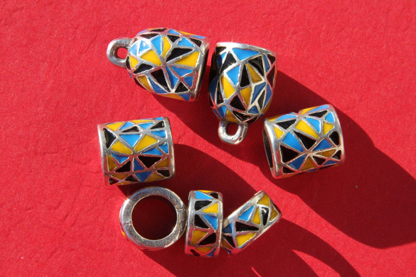6/2 MADE IN EUROPE 2 metal end caps, climbing cord ends, 10mm cord end,round cord end cap, climbing cord end caps (E6022-1) Qty2