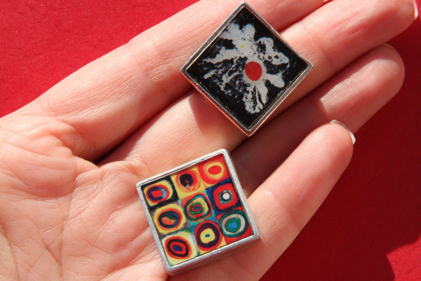 FS0006>>MADE IN EUROPE, flat cord slider, large slider, enamel slider, square slider, metal flat slider  (Mc5962-1)