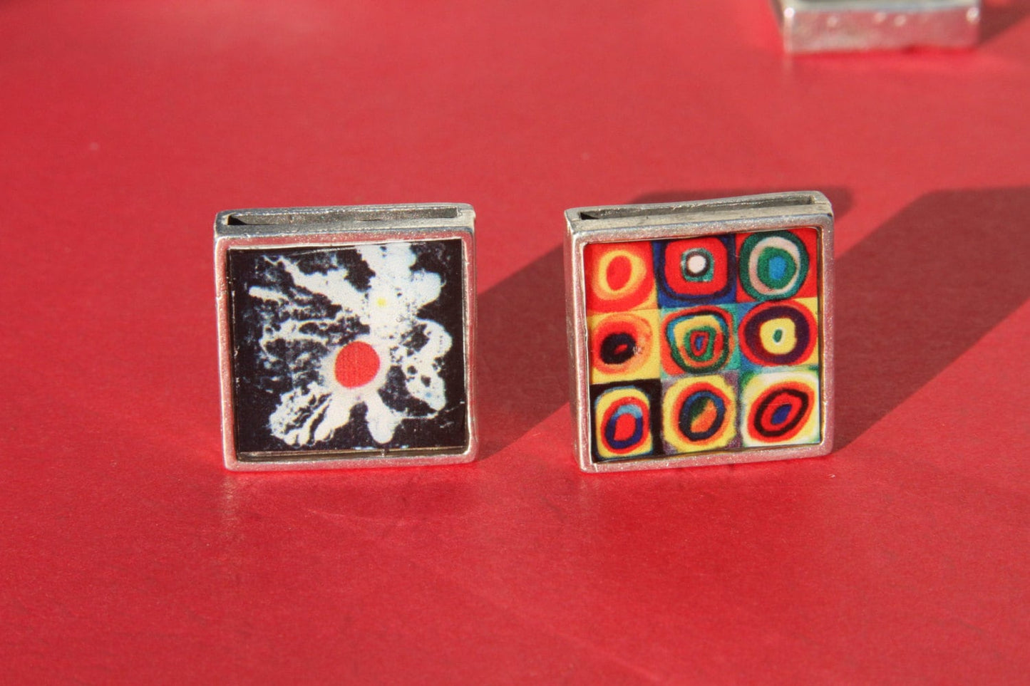 FS0103>>MADE IN EUROPE, flat cord slider, large slider, enamel slider, square slider, metal flat slider  (Mc5962)