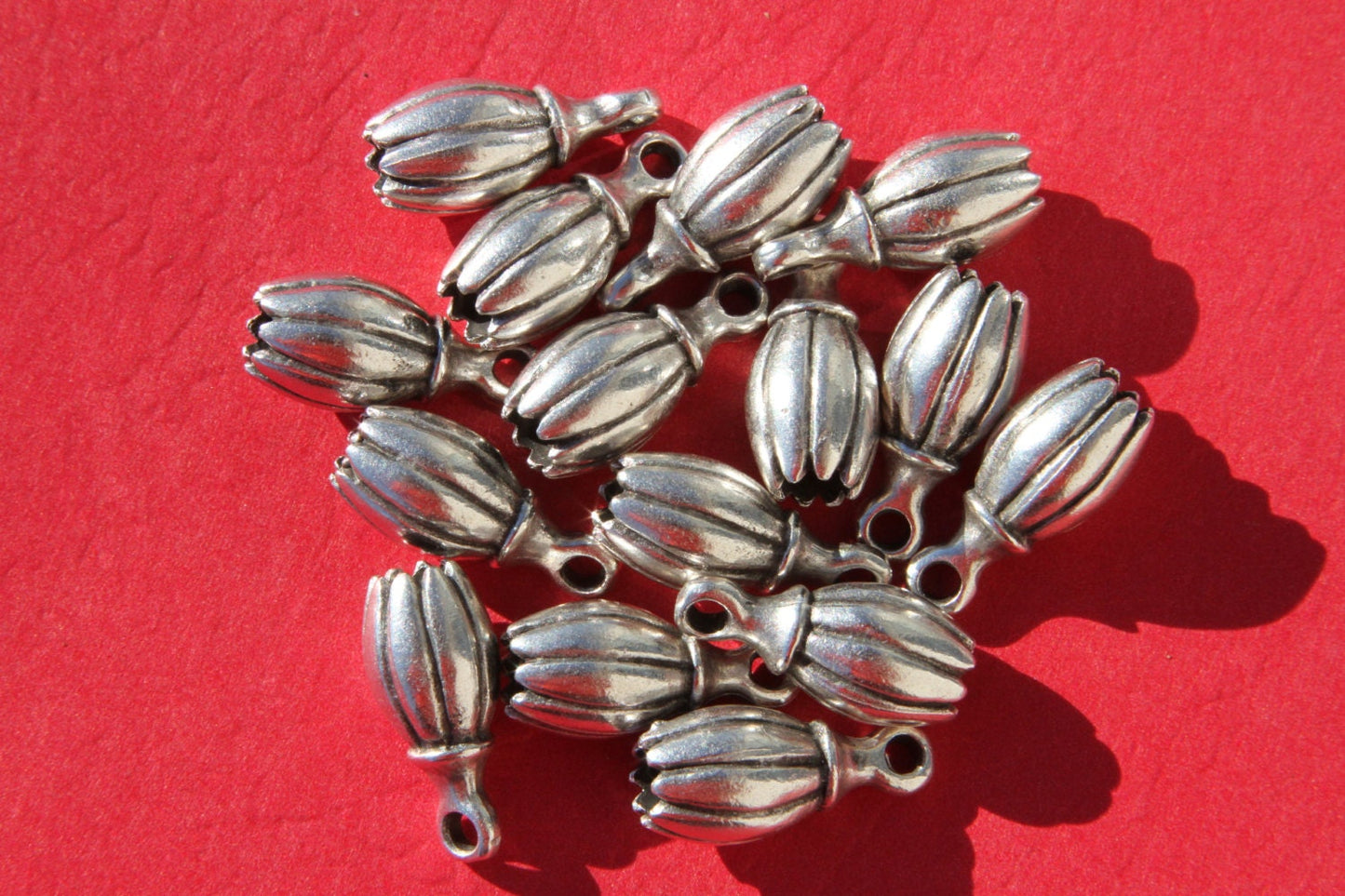 6/2 MADE IN EUROPE 2cord end caps, flower cord end, 5mm cord clasp, round cord end (X5855AS)Qty2