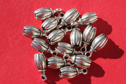 6/2 MADE IN EUROPE 2cord end caps, flower cord end, 5mm cord clasp, round cord end (X5855AS)Qty2