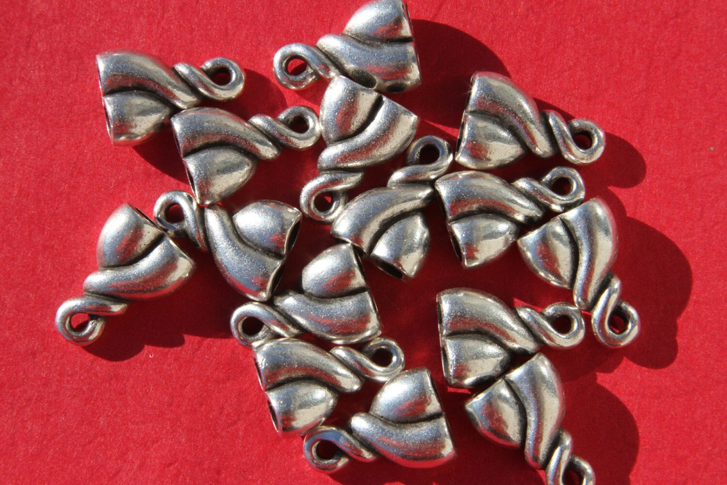 6/4 MADE IN EUROPE 2 leather cord end, twisted cord end, double strand cord end (X50491AS)Qty2