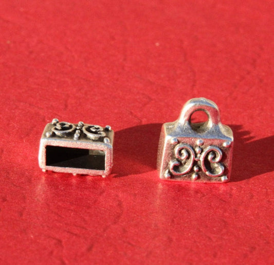 6/2 MADE IN EUROPE 2 metal cord ends, flat cord ends, 9mm cord end, 9mm end caps(X6001AS)