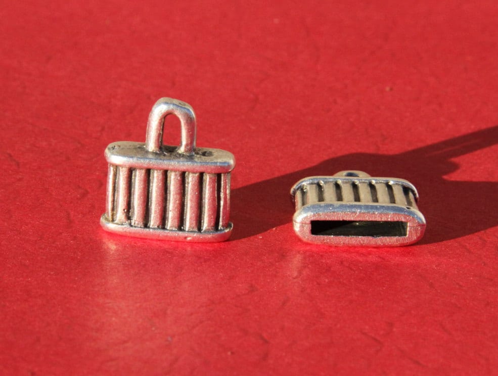 6/3 MADE IN EUROPE cord end, metal cord ends, leather cord end caps, leather cord clasp, flat leather cord end (B3223AS/X5856AS) Qty2