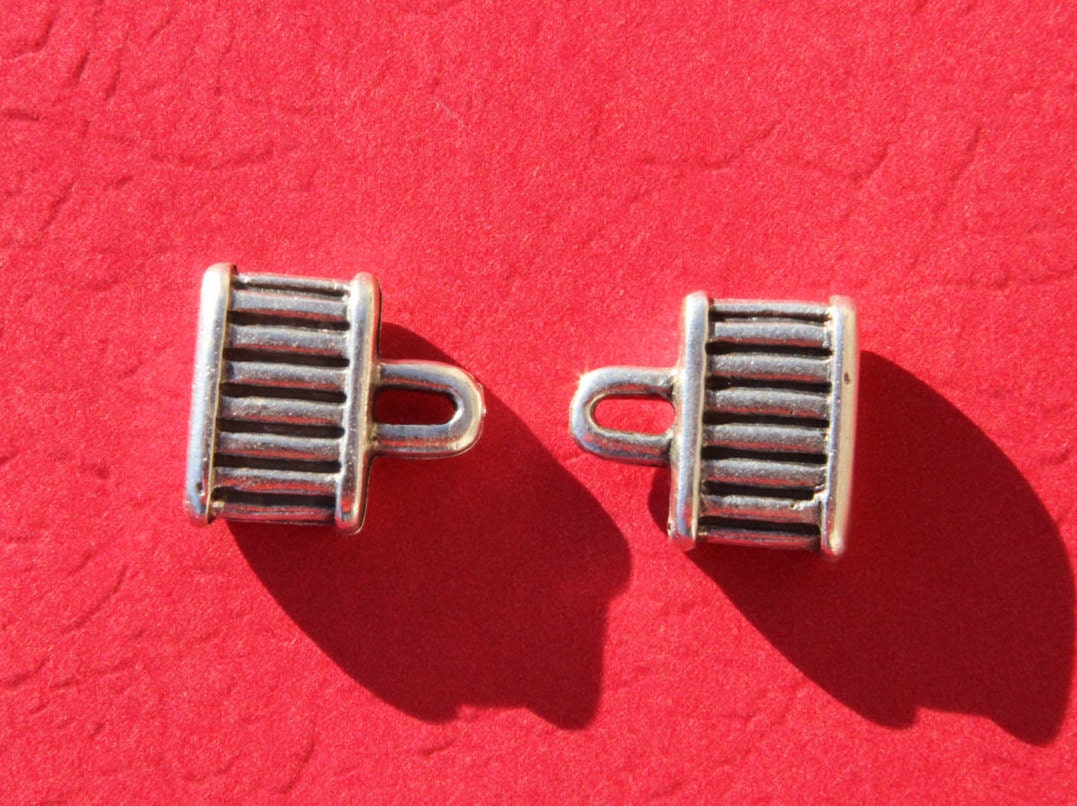 6/3 MADE IN EUROPE cord end, metal cord ends, leather cord end caps, leather cord clasp, flat leather cord end (B3223AS/X5856AS) Qty2
