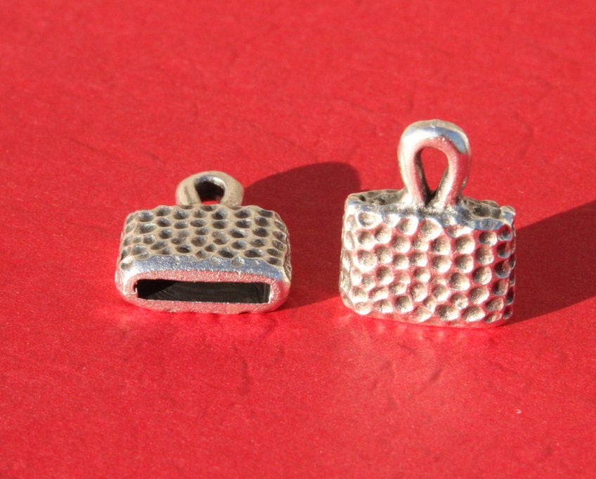 6/3 MADE IN EUROPE 2cord ends, 12mm hole cord ends, leather cord end caps, leather cord clasp, flat leather cord end (X5851AS)