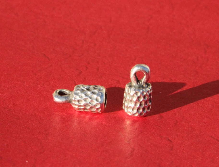 6/1 MADE IN EUROPE 4 cord ends, 4mm round leather cord ends, bracelet cord ends (X5859) Qty4