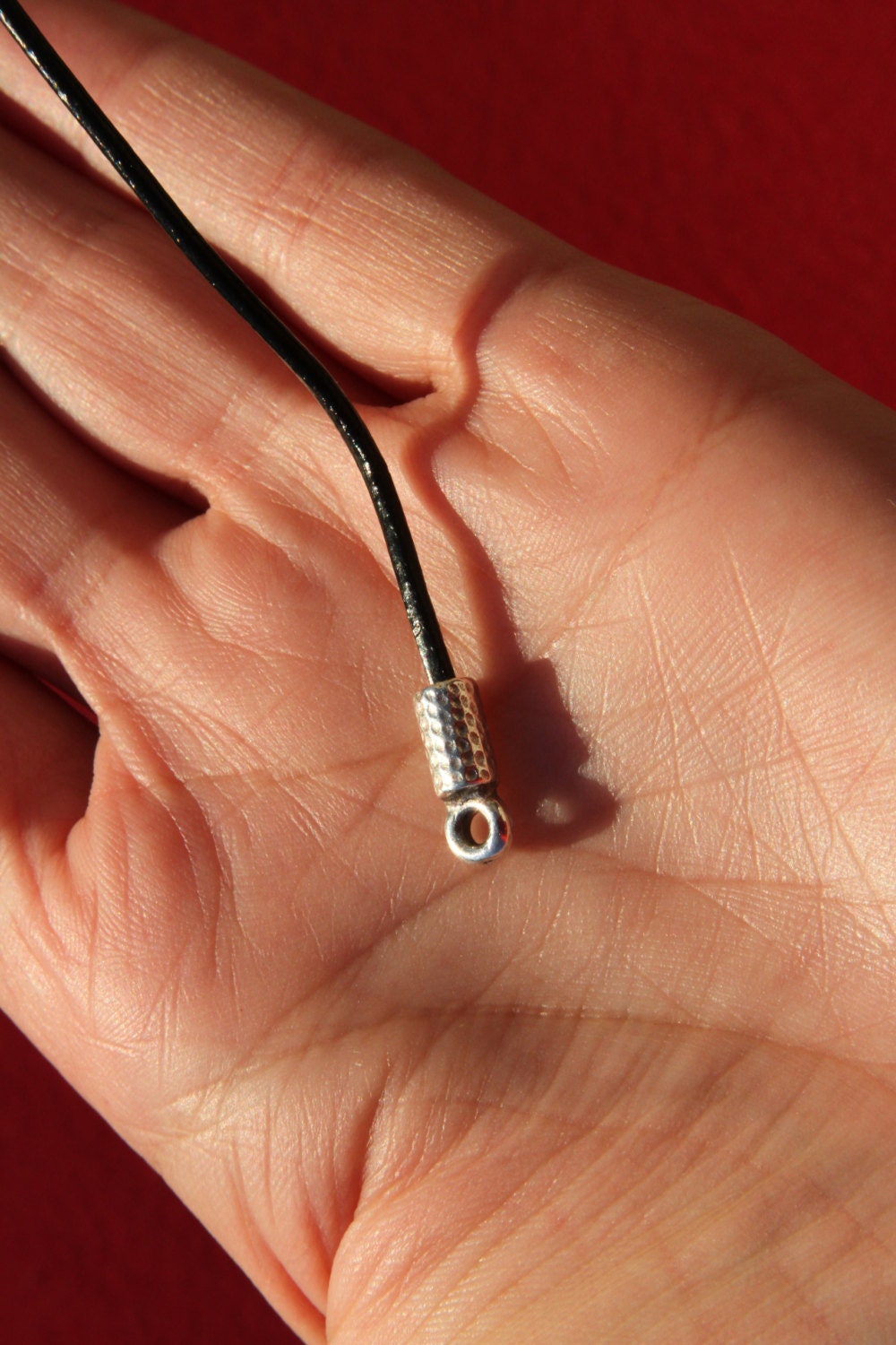 6/1 MADE IN EUROPE 4 cord ends for 2mm round cord, 2mm round leather cord ends, necklace cord ends, Qty4