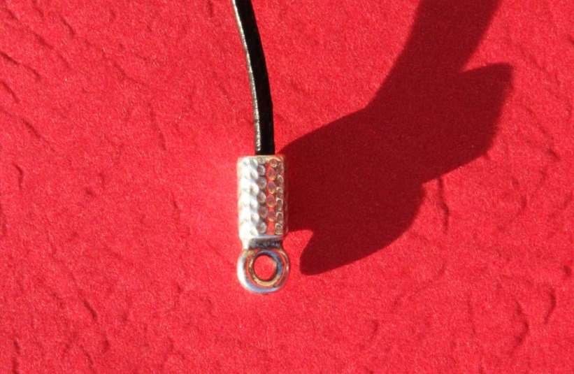 6/1 MADE IN EUROPE 4 cord ends for 2mm round cord, 2mm round leather cord ends, necklace cord ends, Qty4