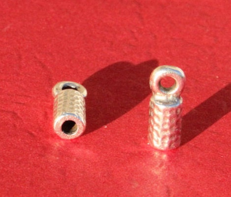 6/1 MADE IN EUROPE 4 cord ends for 2mm round cord, 2mm round leather cord ends, necklace cord ends, Qty4