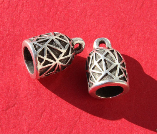 6/3 MADE IN EUROPE 2metal end caps, climbing cord ends, 10mm cord end, round cord end cap, climbing cord end caps (X6022as) Qty2