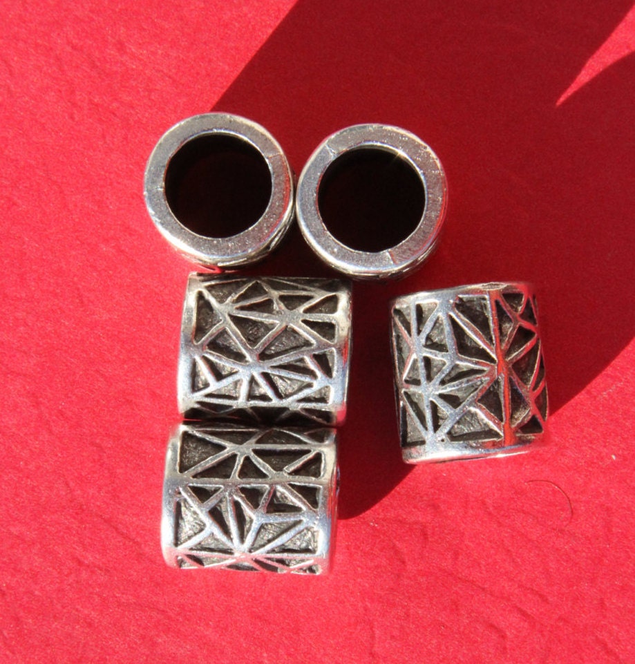 MADE IN EUROPE  2 metal sliders, 10mm round cord slider, climbing cord metal slider, climbing cord metal tube, round cord bead (X6019as)Qty2