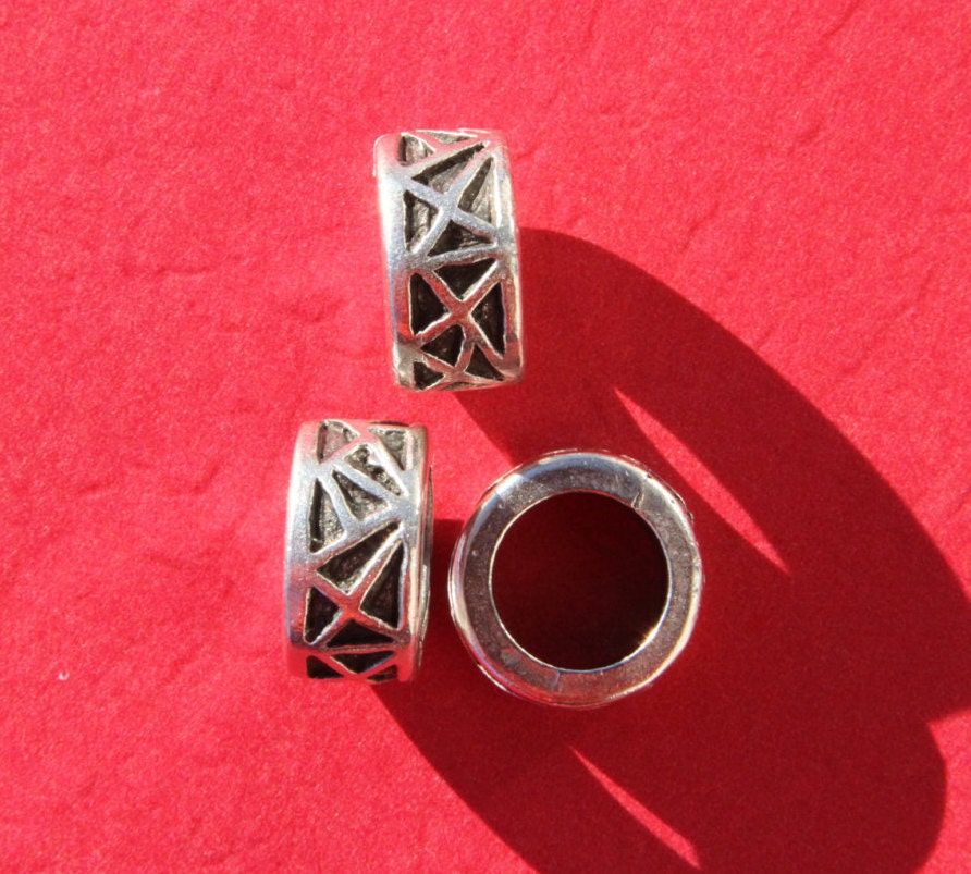MADE IN EUROPE, 2 metal tubes, 10mm metal slider, round cord slider, 10mm round tube slider, metal tube, metal slider (X6018as) Qty2