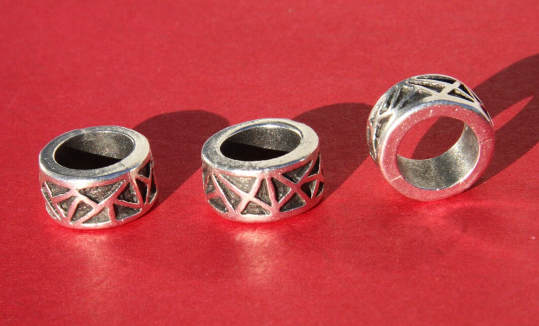 MADE IN EUROPE, 2 metal tubes, 10mm metal slider, round cord slider, 10mm round tube slider, metal tube, metal slider (X6018as) Qty2