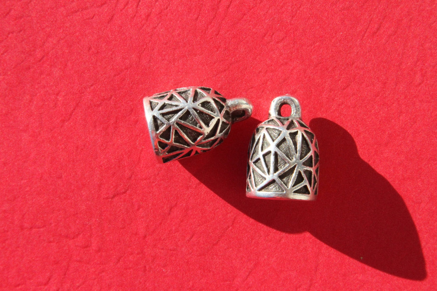 6/3 MADE IN EUROPE 2metal end caps, climbing cord ends, 10mm cord end, round cord end cap, climbing cord end caps (X6022as) Qty2